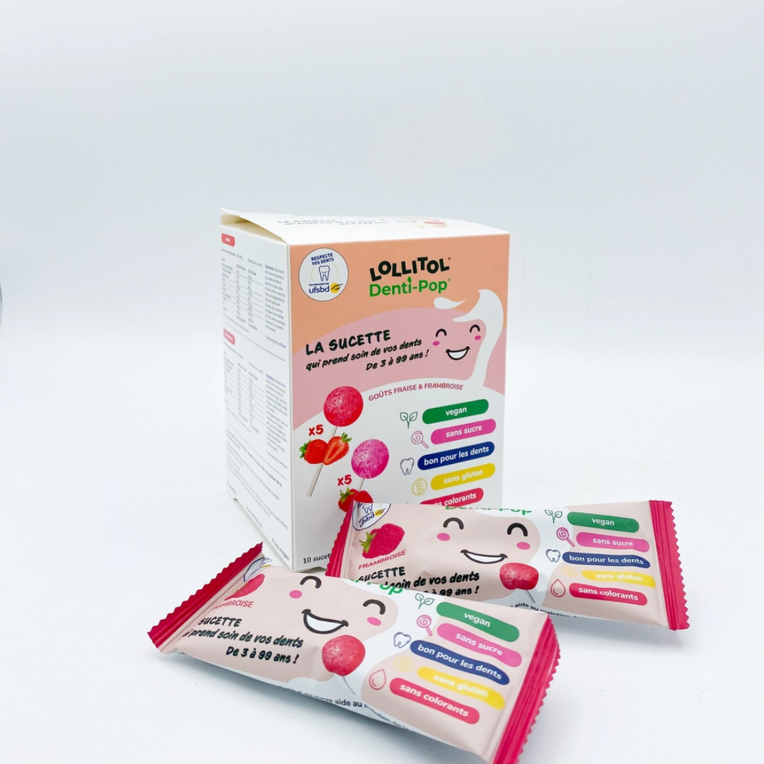 Sockerfri och vegansk klubba med röda fruktsmak från Lollitol