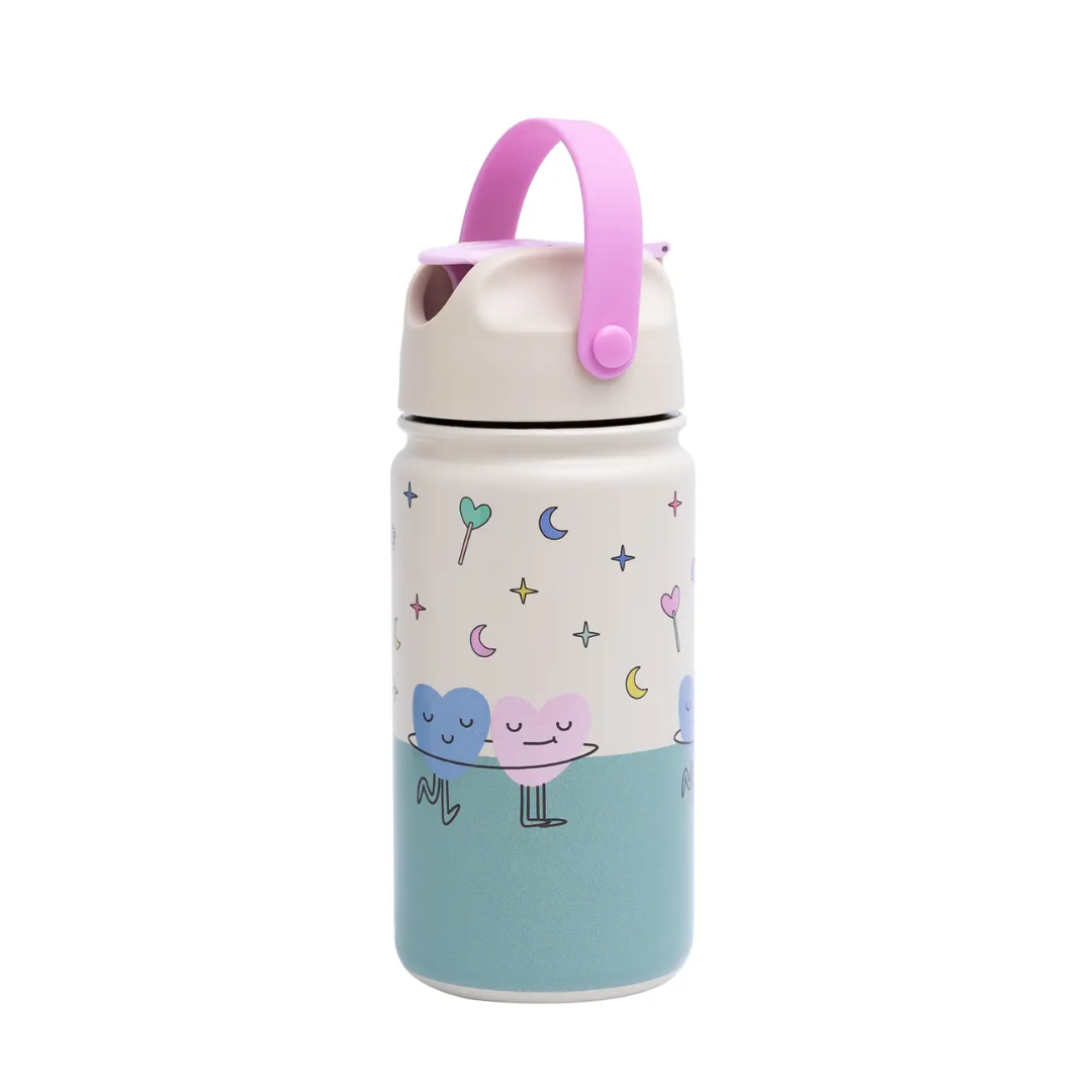 Isolerad vattenflaska för barn – Dansande Hjärtan från The Cotton Cloud