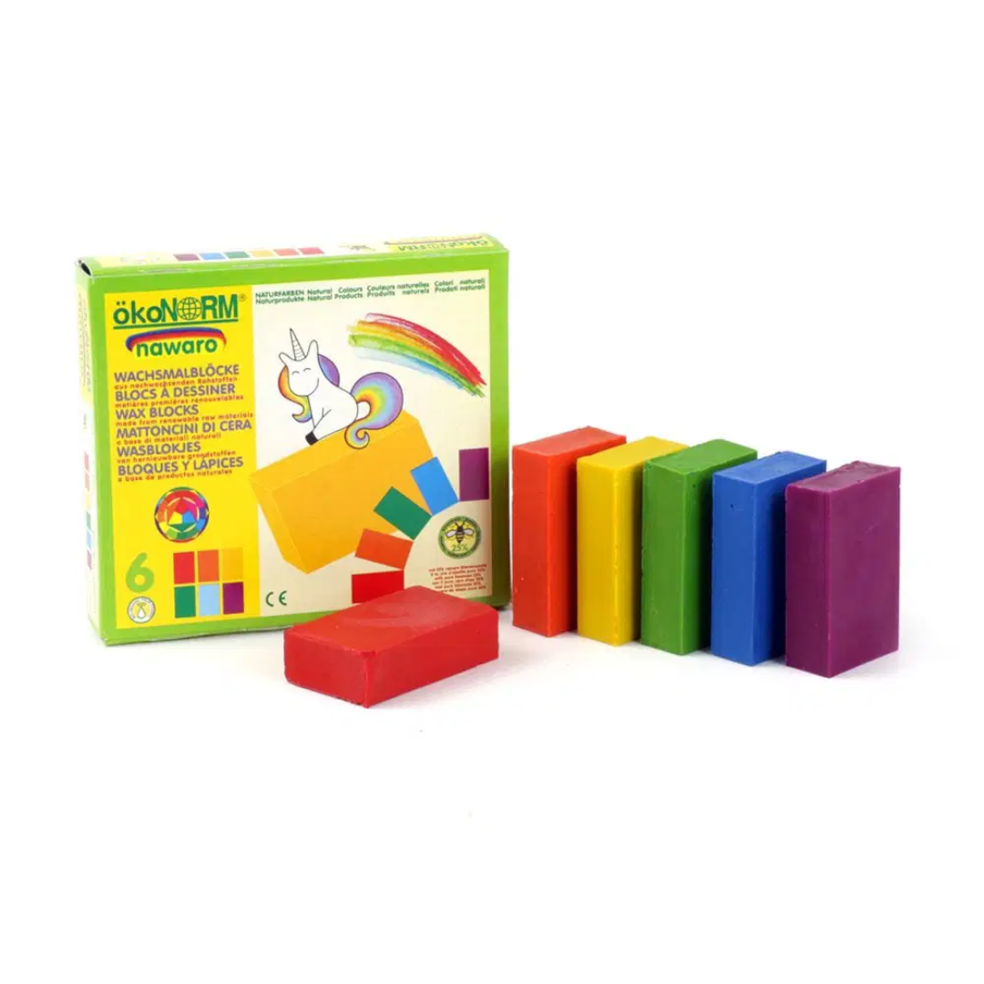 Bivaxkritor Unicorn från ökoNORM – ekologiska kritor i 6 färger för barn