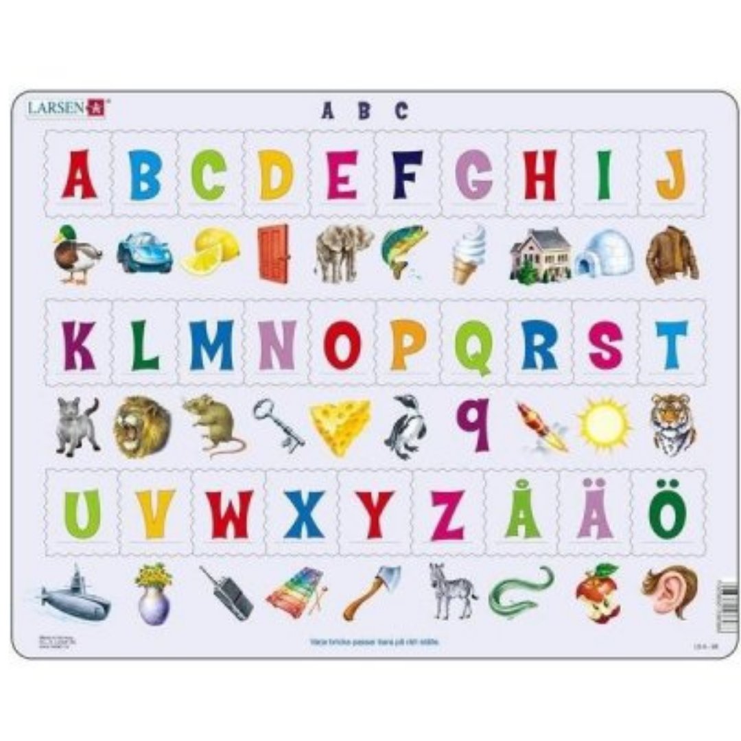 Färgglada pusselbitar som hjälper barn att lära sig bokstäver och ord