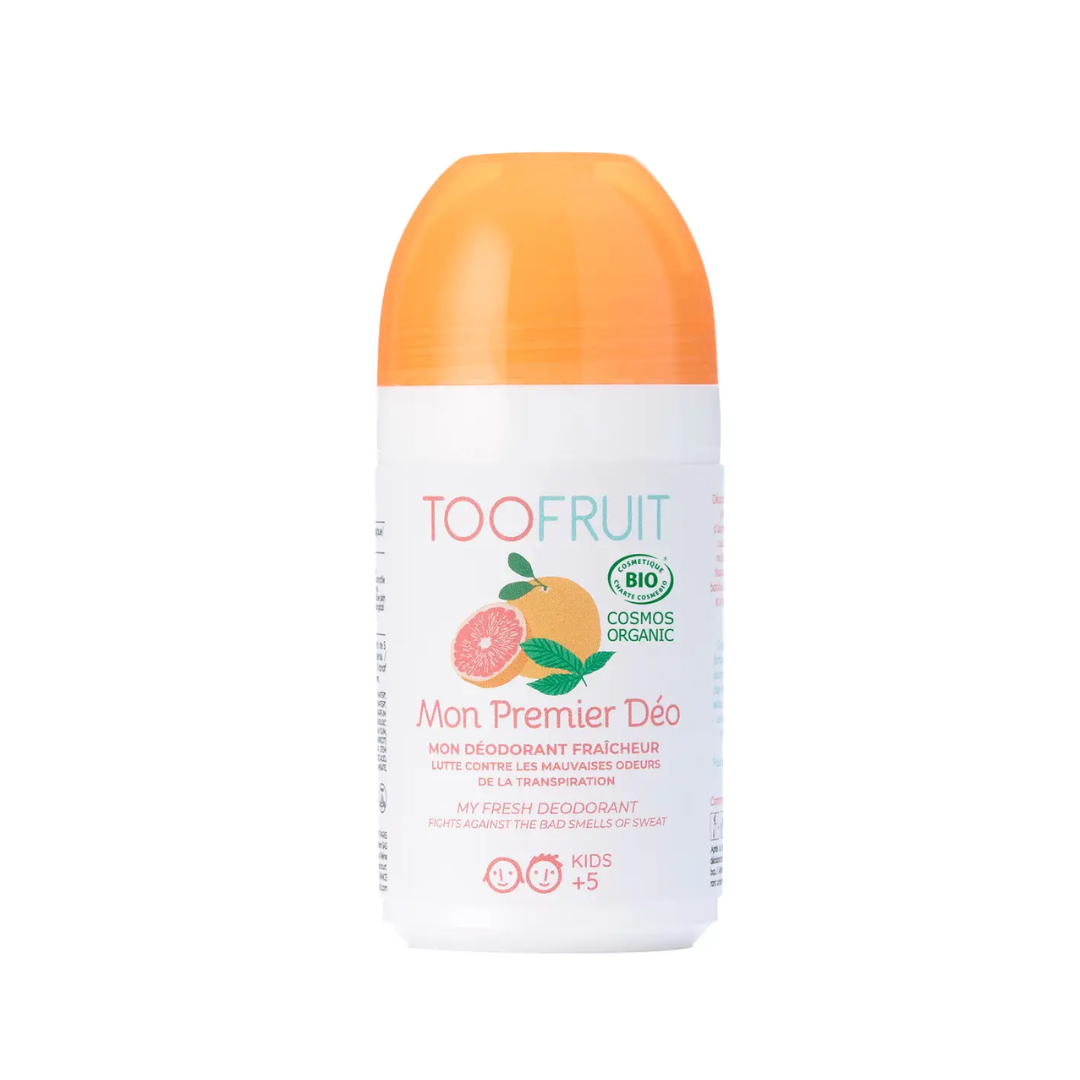 TOOFRUIT My First Deo – Ekologisk roll-on deodorant med grapefrukt och mynta för barn, 50 ml