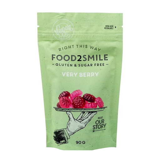 Very Berry sockerfritt godis – veganskt hallon- och björnbärsgodis från Food2Smile