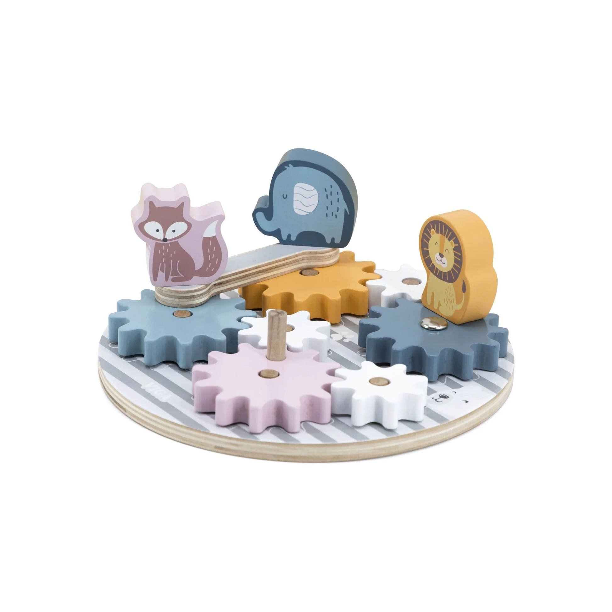 VIGA träpussel med kugghjul – färgglad och pedagogisk leksak för barns motorik och logik