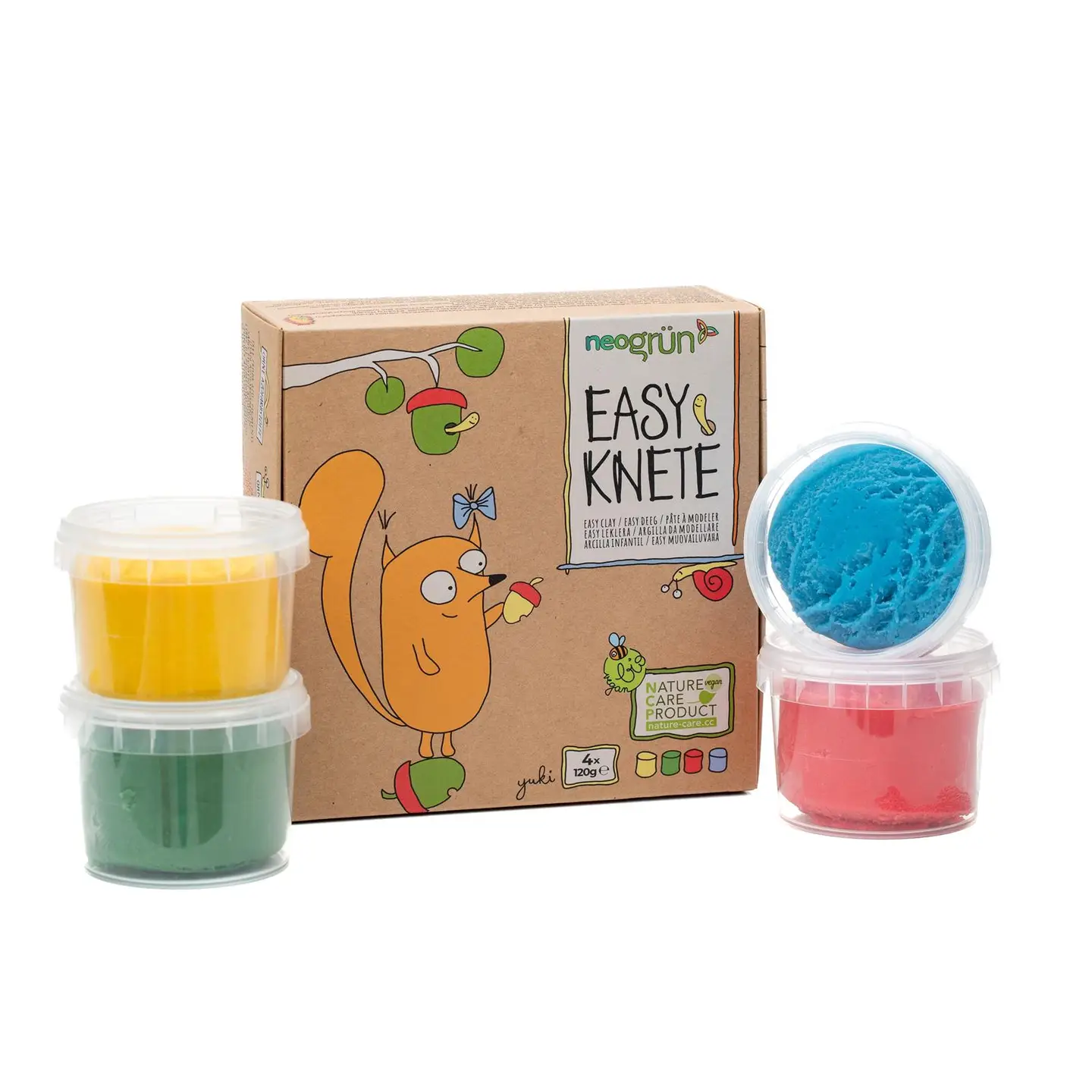 Ekologisk och vegansk leklera för barn från 1 år, i 4 färger inspirerade av naturen.